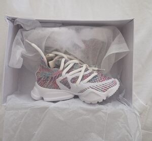 Kids Multicolor Knit Lace-Up Sneakers - White Sole